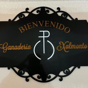 Cartel de doble cara vintage sin luz