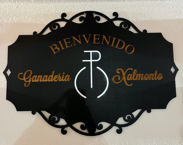 Cartel de doble cara vintage sin luz